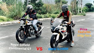 BMW G310RR VS Continental gt650  Drag race [upl. by Epotimet569]