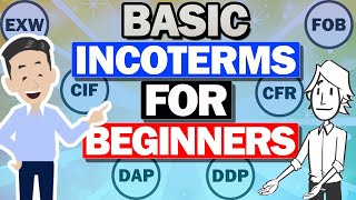 Explained about basic INCOTERMS for beginners EXWFOBCFRCIFDAPDDP [upl. by Caassi]