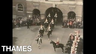 1970s London  Changing of the Guard  Horse guards Parade  1974 [upl. by Eneja818]