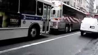 MTA New York City Bus 2001 MCI D4500 2185 911 Bus amp 1993 Orion V 243 On The x27 amp M1  Broadway [upl. by Telrats699]