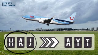 TUIfly takeoff from Hannover airport HAJ  Boeing 737800 [upl. by Ezekiel43]