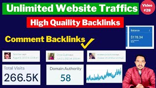 Unlimited Website Traffics  High Quality Comments Backlinks 2023  comment backlink kaise banaye [upl. by Nolyak]