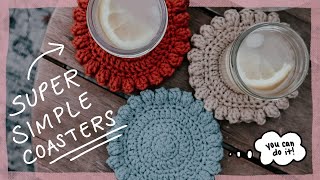 Easy Crochet Coaster Pattern for Beginners  Free Stash Busting Project [upl. by Key]