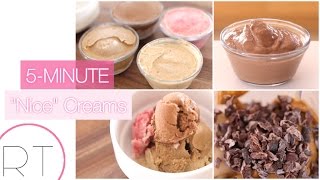 EASY Nice Cream Recipes Coffee Chocolate Raspberry Peanut Butter [upl. by Yelsgnik]