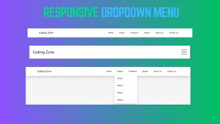 Responsive Dropdown Menu Bar with HTML amp CSS  Responsive Dropdown Menu in Html CSS amp Javascript [upl. by Yoreel589]