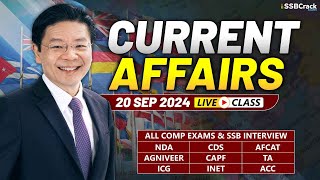 Daily Current Affairs 20 September 2024  For NDA CDS AFCAT SSB Interview [upl. by Gerhard]