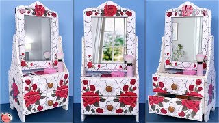 DIY Mini Dressing Table Making at Home  Space Saving Organization Idea [upl. by Normandy183]