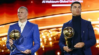 Globe Soccer Awards 2024  Ronaldo Interview Haaland Wins Best Player Award [upl. by Suiramad]