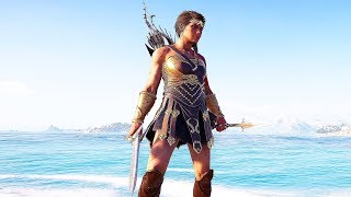 Assassins Creed Odyssey Amazon Outfit Legendary Pegasos Sword Combat amp Stealth Kills Gameplay [upl. by Ykcul]