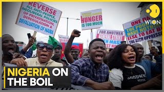 Nigeria protests Antigovernment protests spiral Protesters call out Prez Tinubus reforms [upl. by Aletsirc340]