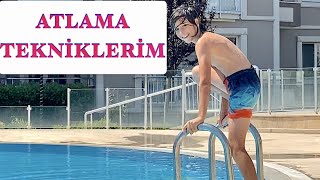 Havuza Atlama Tekniklerim HÜSO MY POOL JUMPING TECHNIQUES [upl. by Anum551]