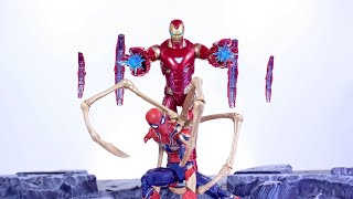 MARVEL LEGENDS IRON SPIDER amp IRON MAN MK50 Target Exclusive AVENGERS 2 PACK ACTION FIGURE REVIEW [upl. by Barbur]