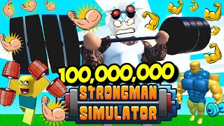 СТРОНГМЕН КАЧОК ПОЛУЧАЕТ ПОДАРОК АДМИНОВ НА 100000000 В ИГРЕ ROBLOX Strongman Simulator [upl. by Burack978]