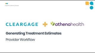 ClearGage Treatment Estimates  athenahealth Integration  Provider Workflow [upl. by Conner]