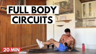 20 Min Circuit Training At Home  Full body HIIT Workout [upl. by How]