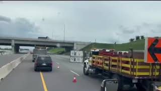 Truck Rollover On Highway  Be Careful [upl. by Swor]