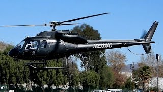 AS355 TwinStar Helicopter Engine Start Takeoff amp Landing Van Nuys Airport [upl. by Slein94]