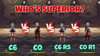 C6 Sucrose vs C0 Kazuha vs C6R5 Sucrose vs C0R1 Kazuha Gameplay Comparisons Who’s D’ Real Superior [upl. by Dnalra924]