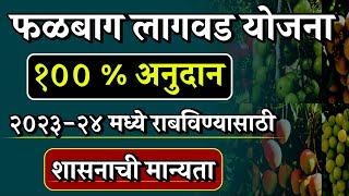 फळबाग लागवड योजना100 अनुदान202324 मध्ये राबविण्यासाठी शासनाची मान्यताFalbag Lagwad Yojana [upl. by Ruberta]