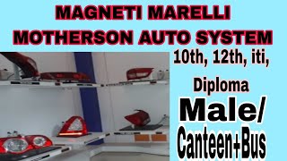 MAGNETI MARELLI MOTHERSON AUTO SYSTEM requirement [upl. by Nauqan]