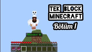 minecraft tek block Bölüm 1 [upl. by Liliane]