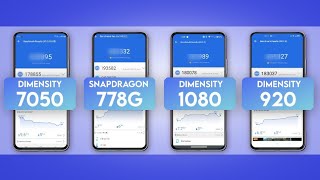 Dimensity 7050 Vs Snapdragon 778G Vs Dimensity 1080 Vs Dimensity 920  Antutu Score amp Specification [upl. by Scholz]