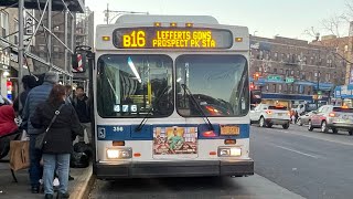 B16 bus announcements to Lefferts GardensProspect Pk Vianova Veterans Day Special [upl. by Matrona]