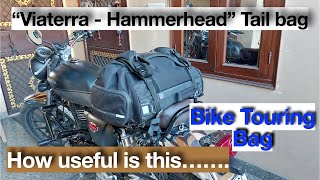 Tail Bag for Bike  Viaterra Hammerhead tailbag  Bike Touring setup  Honda Highness CB350 [upl. by Salba]