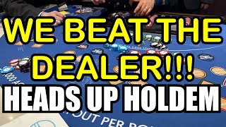 HEADS UP ULTIMATE TEXAS HOLD EM HOLD EM in LAS VEGAS WE BEAT THE DEALER [upl. by Nageam373]