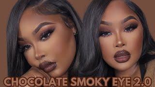 HOLIDAY CHOCOLATE SMOKY EYE 20 MONOCHROMIC BROWNS￼ WOC MAKEUP [upl. by Imaon42]