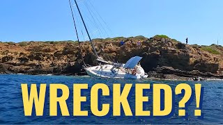 E52 SAILBOAT wrecked on the ROCKS Can we SAVE it Spanish coastguard FAILED [upl. by Epolulot]