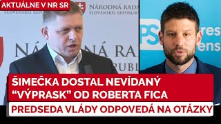 Ostrý spor v NRSR Šimečka si quotvylámalquot zuby na Robertovi Ficovi TEN ho vybavil za 8 minút SMER SD [upl. by Jimmie]