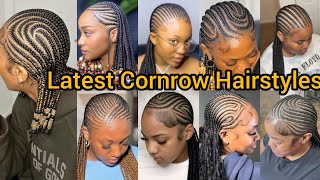 2024 Latest Cornrow Braids Hairstyles  Straight Back Cornrow Braids  Ghana Weaving Braids 2024 [upl. by Petulah]