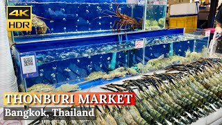 BANGKOK Thonburi Market Place quotSeafood Heaven amp Fresh Market Altogetherquot  Thailand 4K HDR Walk [upl. by Itirp198]