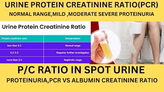 PROTEIN CREATININE RATIO TEST IN URINEPC RATIO IN SPOT URINE NORMAL RANGEREPORTPROCEDURE [upl. by Minnnie]