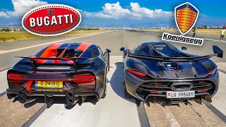 BUGATTI vs KOENIGSEGG Drag Racing the WORLDS MOST EXPENSIVE CARS [upl. by Ithsav315]