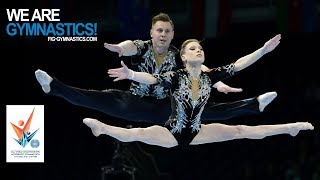 2018 Acrobatic Worlds Antwerp BEL  Highlights MIXED PAIR FINAL  We Are Gymnastics [upl. by Akyssej]