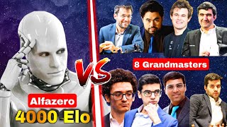 8 Grandmasters Together Play against Alfazero 4000 elo  chess strategy  Alphazero vs GM  Levy [upl. by Spieler]