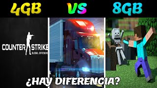 4GB RAM VS 8GB RAM en VIDEOJUEGOS ¿Hay DIFERENCIAS  Test in 3 GAMES [upl. by Yemirej787]