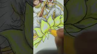 Part 2 Saraswati maa drawing art drawing painting part 2 [upl. by Rothenberg]