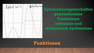 Symmetrieeigenschaften ganzrationaler Funktionen  Mathe einfach erklärt [upl. by Navar]