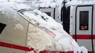 Schneerekord in München  alle Flüge bis Sonntagfrüh gestrichen [upl. by Hsepid934]