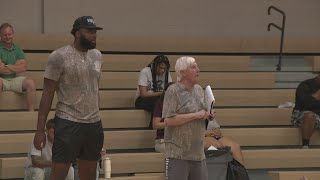 Mitchell Robinson returns to Chalmette to hold free basketball camp [upl. by Atokad]