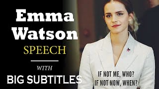 Emma Watsons Speech on Gender Equality  ENGLISH SPEECH with BIG Subtitles [upl. by Suoivatco80]