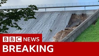 Town evacuated as dam wall collapses  BBC News [upl. by Johanan]