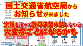 【ドローン情報シェア】「国土交通省航空局からのお知らせ」余裕を持って飛行許可承認申請しないと大変なことになるかもです！！【ニュース】ドローン チャット N416 2023年5月29日 [upl. by Cardie422]