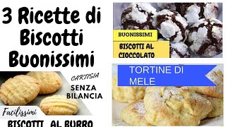 3 RICETTE DI BISCOTTI FACILI E VELOCI PER TUTTI [upl. by Leede]