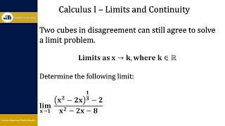 Calculus I Limits and Continuity Example 3 [upl. by Kurman357]