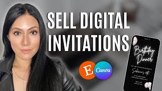 How To Make Digital Invitations To Sell on Etsy Sell Canva Templates Mobile Invitation Tutorial [upl. by Feigin]