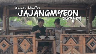 Cooking Korean Food Black Noodles Jajangmyeon Recipe in Countryside Philippines [upl. by Hsejar203]